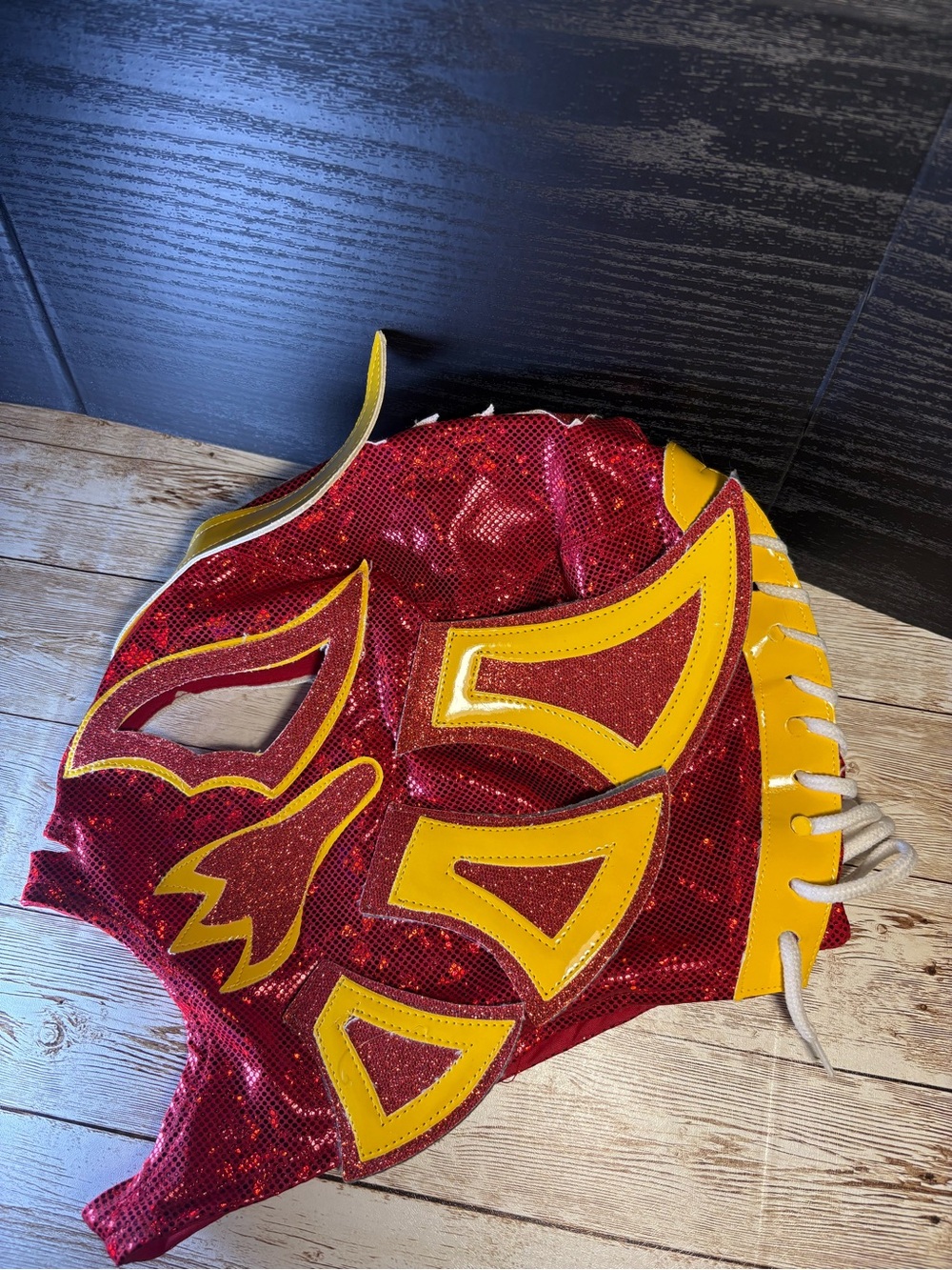 Red & Yellow Luchador Wrestling Mask - Dragon Rojo Jr Lucha Libre CMLL